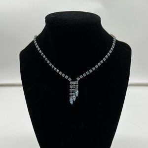 Vintage La Rel Blue Rhinestone Necklace